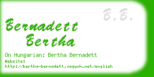 bernadett bertha business card